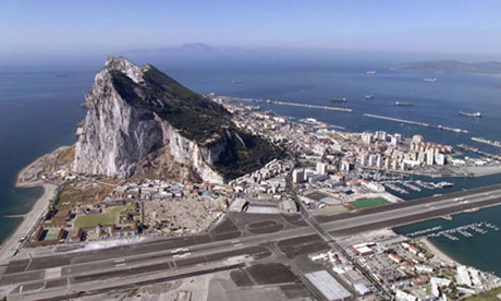 Gibraltar with rock - aerial view